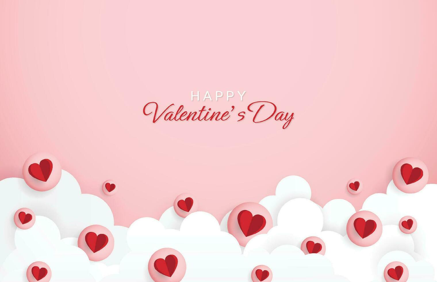 Happy valentine day. with creative love composition of the hearts. Vector illustration