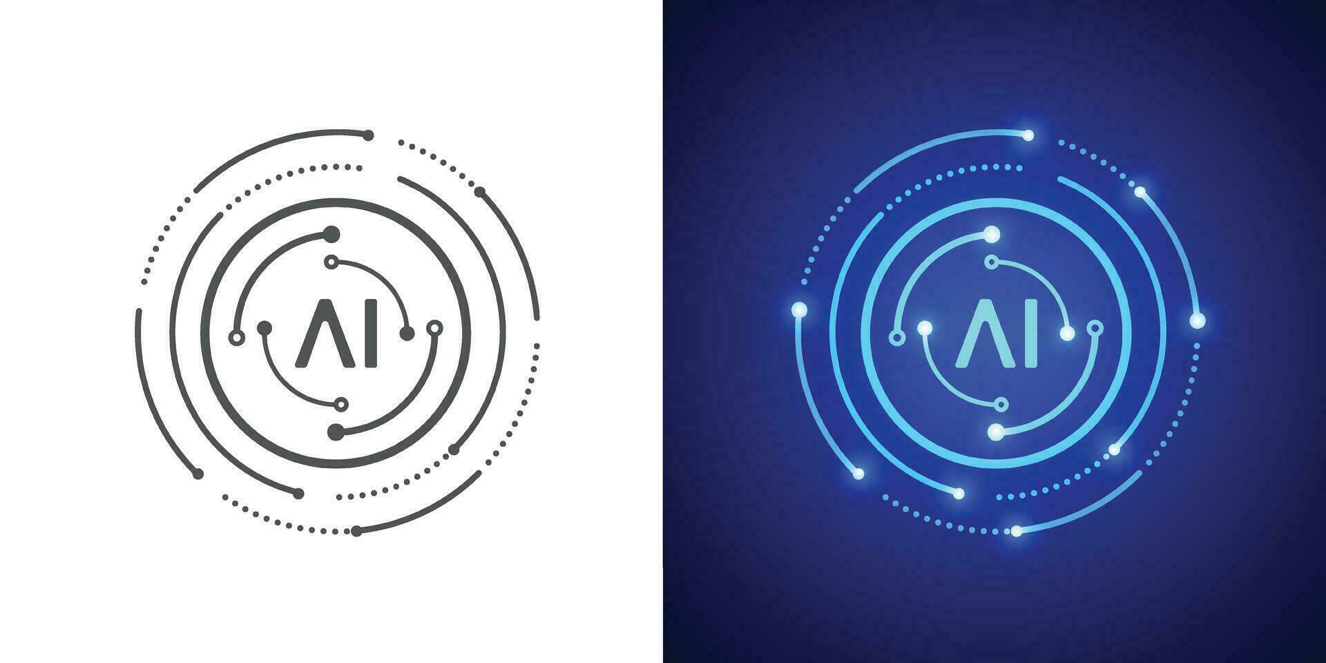 Artificial intelligence circuit line style. Machine learning design. Smart network digital technology. AI. Vector illustration