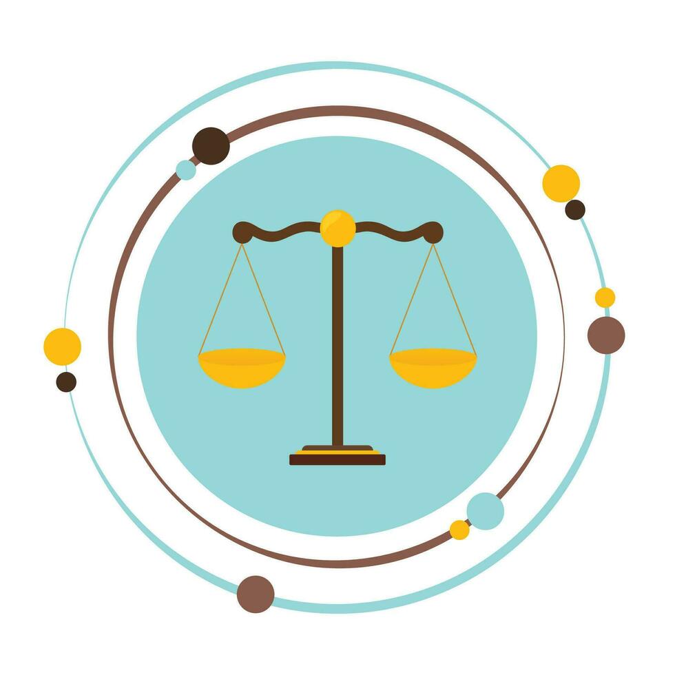 Justice courtroom scales vector illustration graphic icon symbol