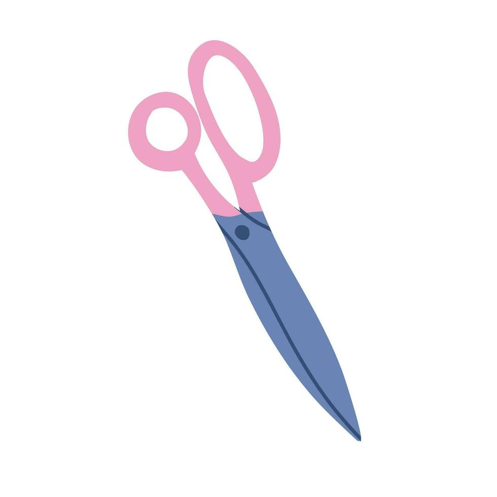 Sewing scissors isolated on white background. Drawn scissors. Vector illustration.
