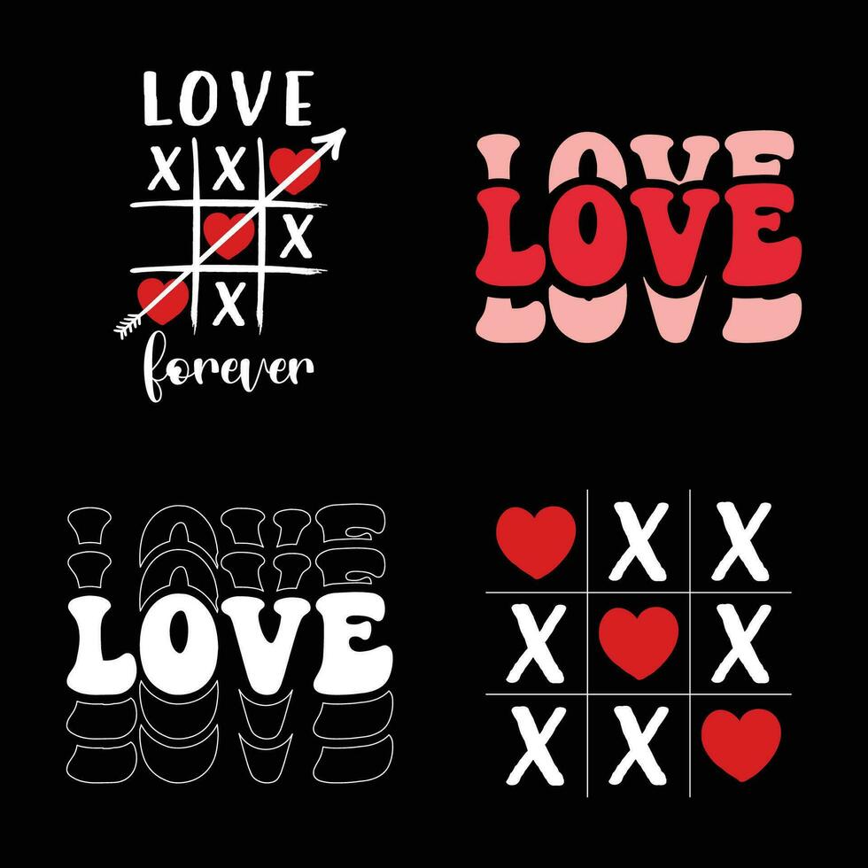 Valentines Day Gift T Shirt Design Set vector