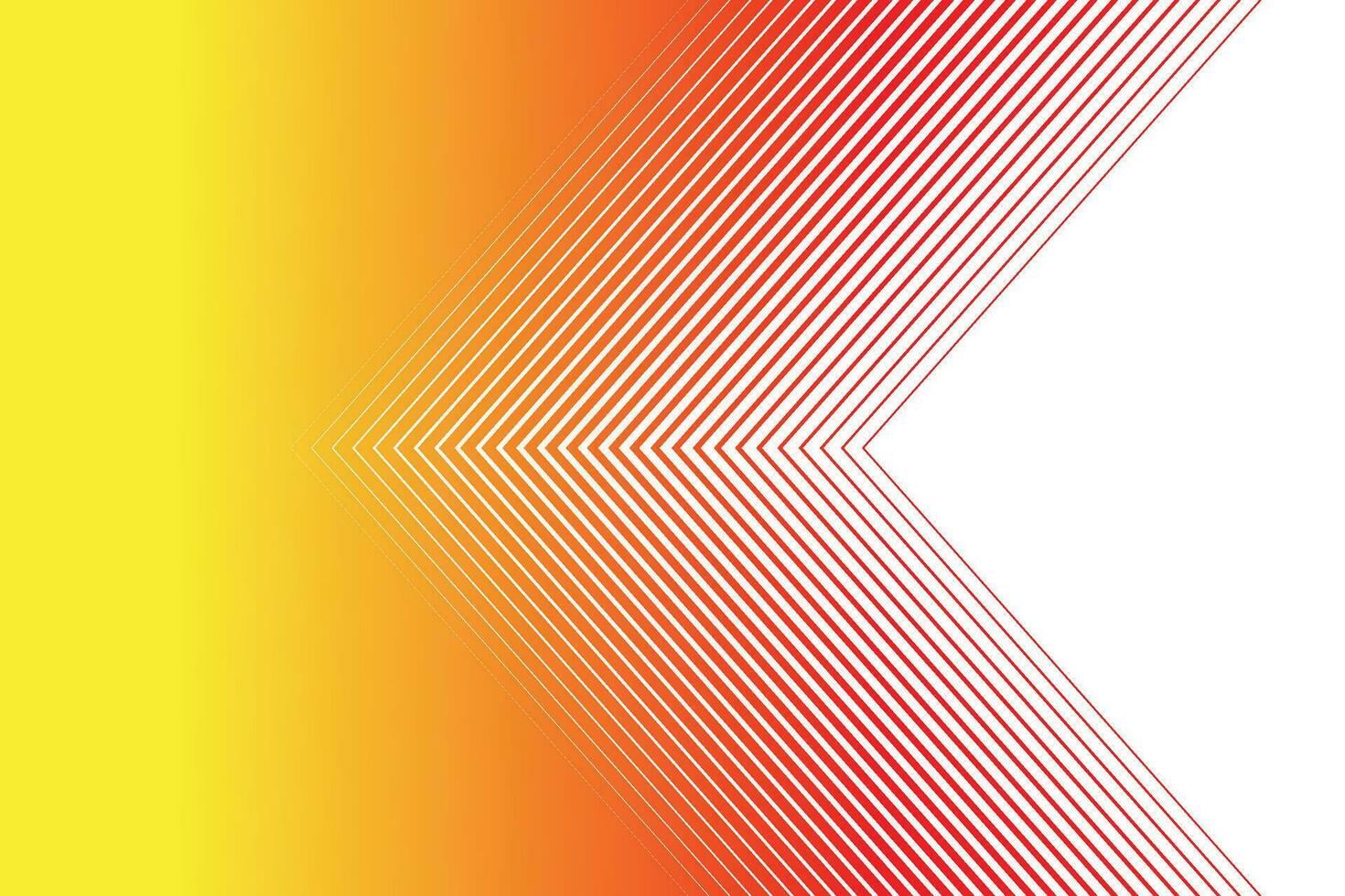 Thin straight line smooth transition from yellow to red thin arrow shaped background. vector