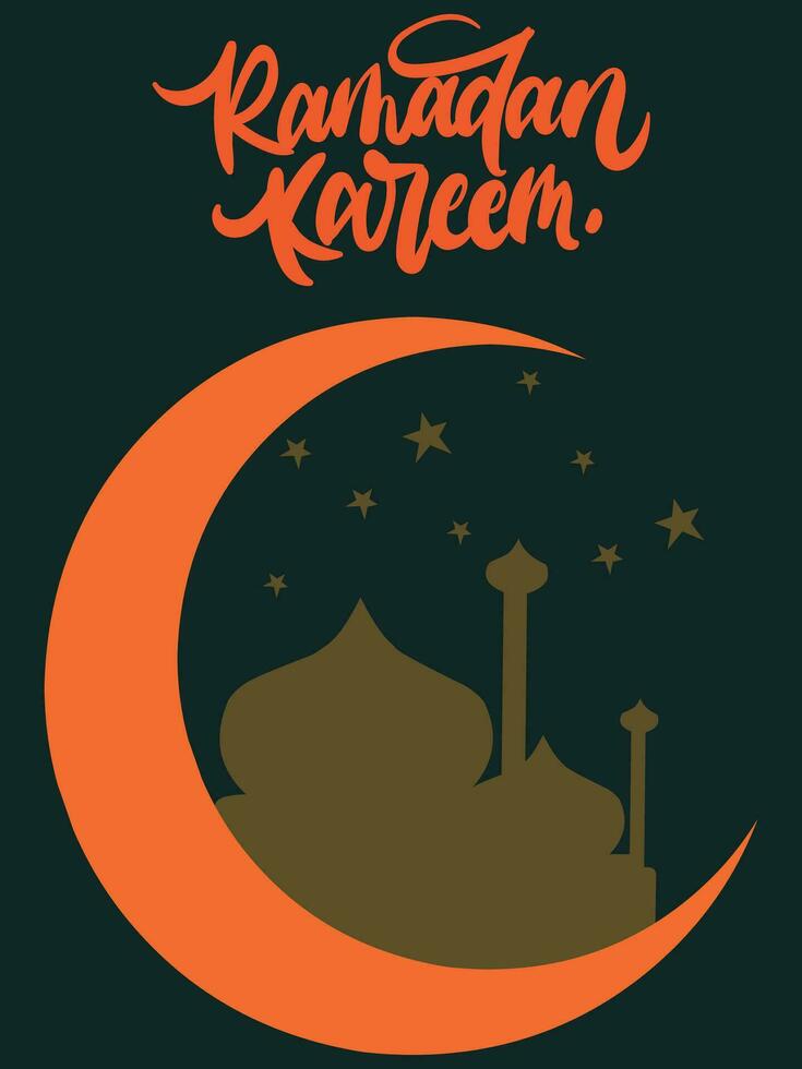 Ramadan Kareem text and ornamental illustration festival card design vector