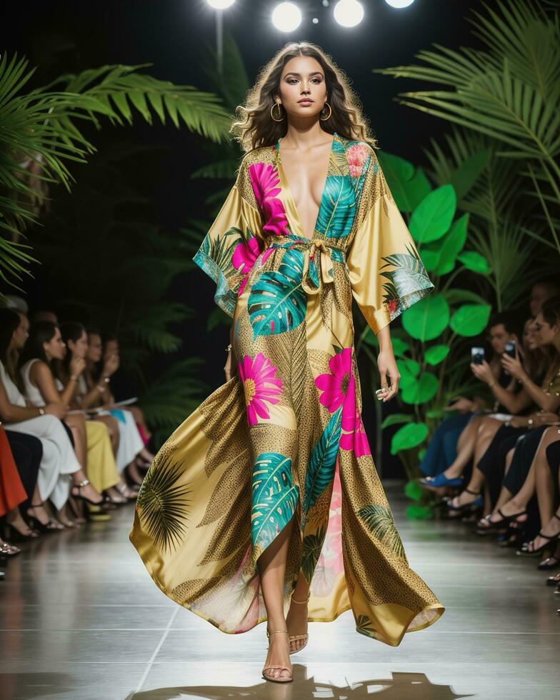 AI generated A model walks the runway. ai generative photo