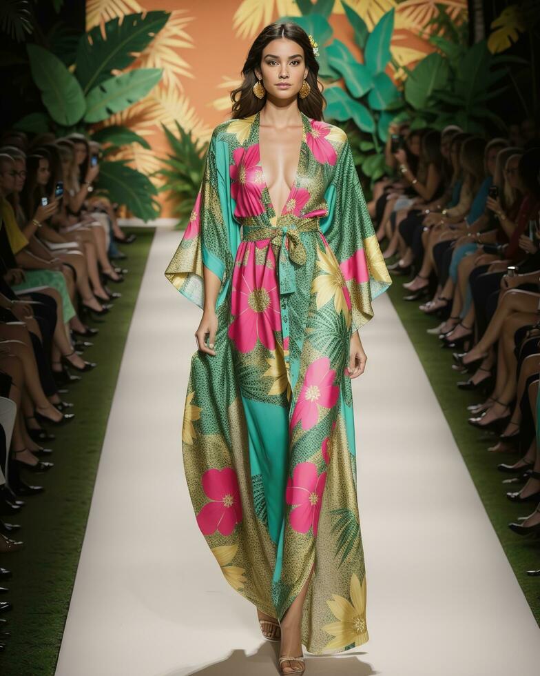 AI generated A model walks the runway. ai generative photo