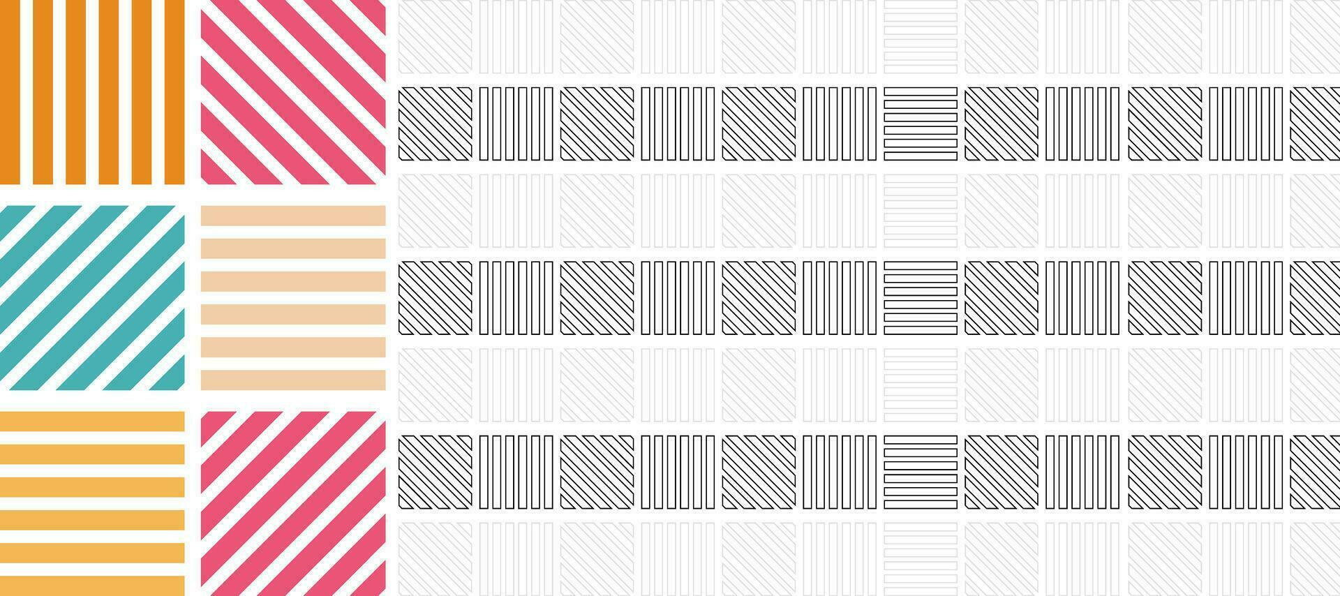 thin outlines with colorful stripes grid geometric design background vector