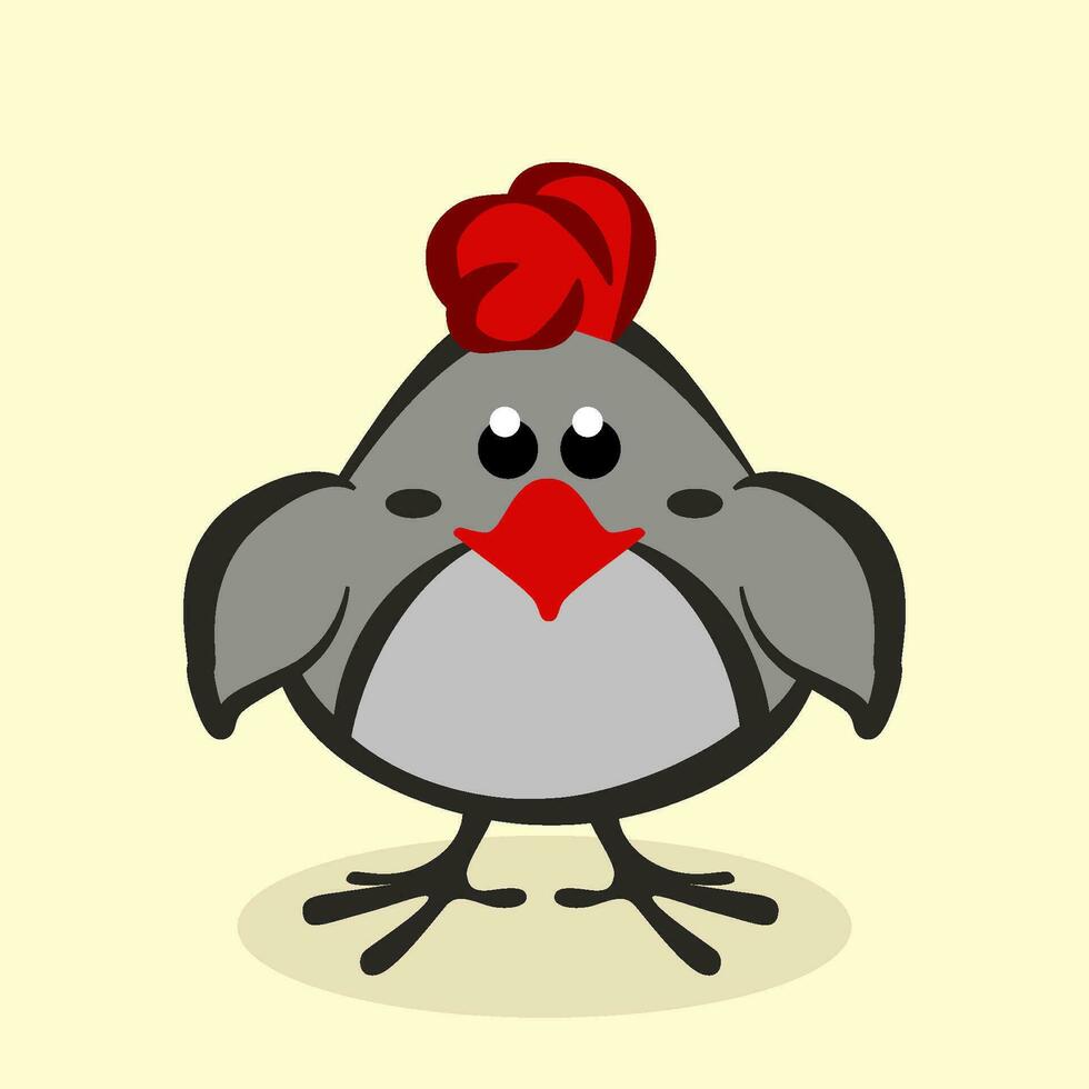 Gray baby chick, vector isolated icon. Cartoon Baby chick in vector.