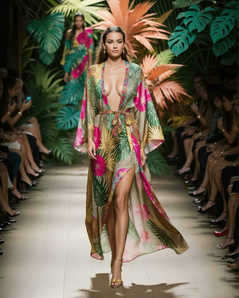 AI generated A model walks the runway. ai generative photo