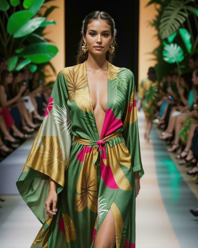 AI generated A model walks the runway. ai generative photo