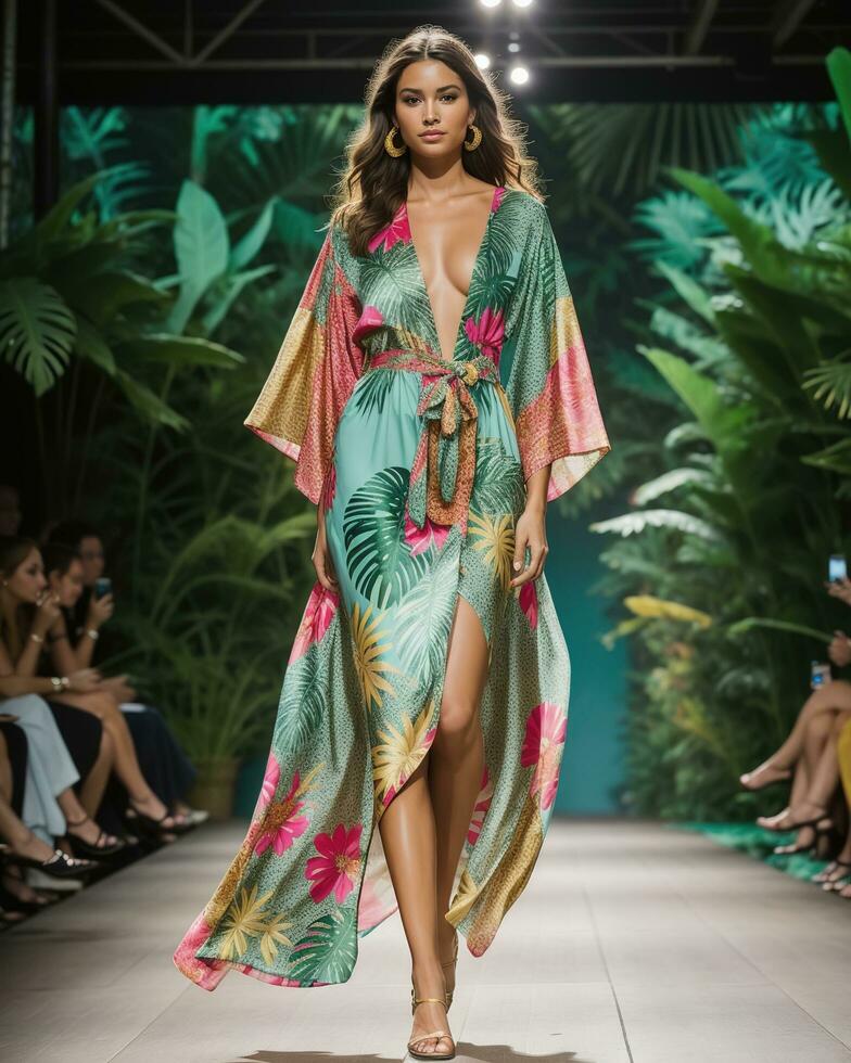 AI generated A model walks the runway. ai generative photo