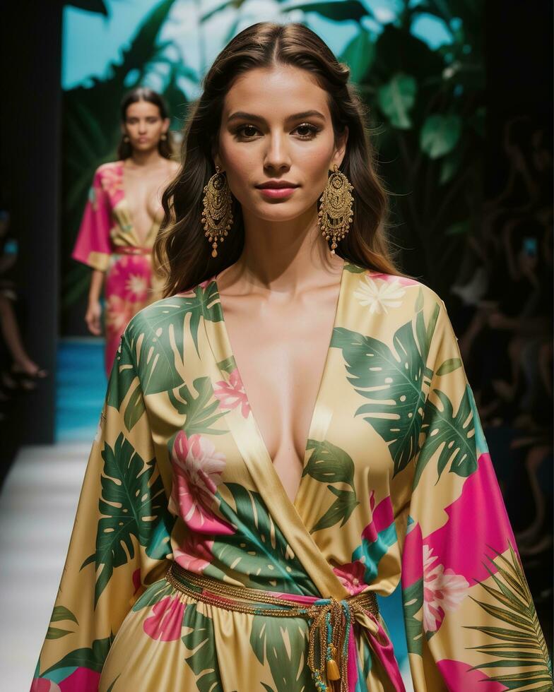 AI generated A model walks the runway. ai generative photo