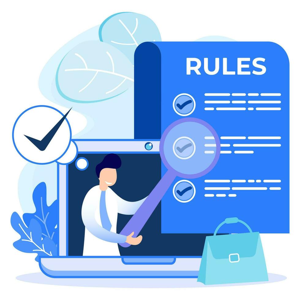 Illustration vector graphic cartoon character of rules