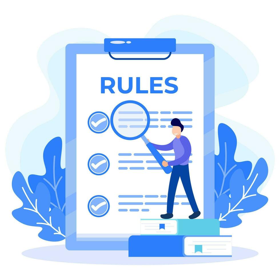 Illustration vector graphic cartoon character of rules