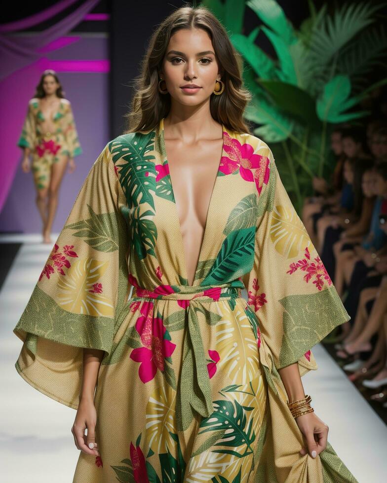 AI generated A model walks the runway. ai generative photo