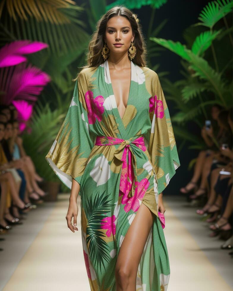 AI generated A model walks the runway. ai generative photo