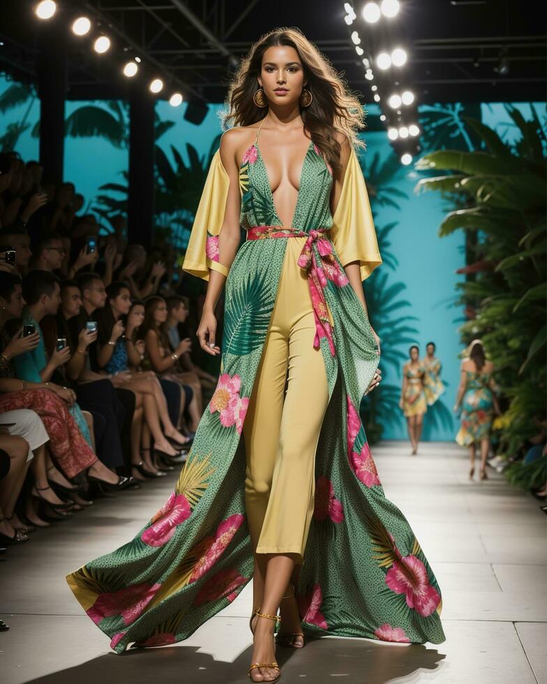 AI generated A model walks the runway. ai generative photo