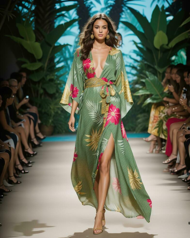 AI generated A model walks the runway. ai generative photo