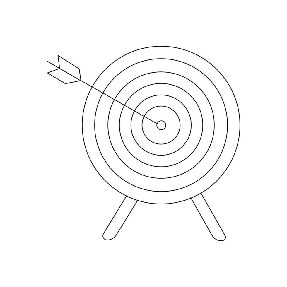 Vector Continuous one line drawing of arrow on the target Concept of business challenge