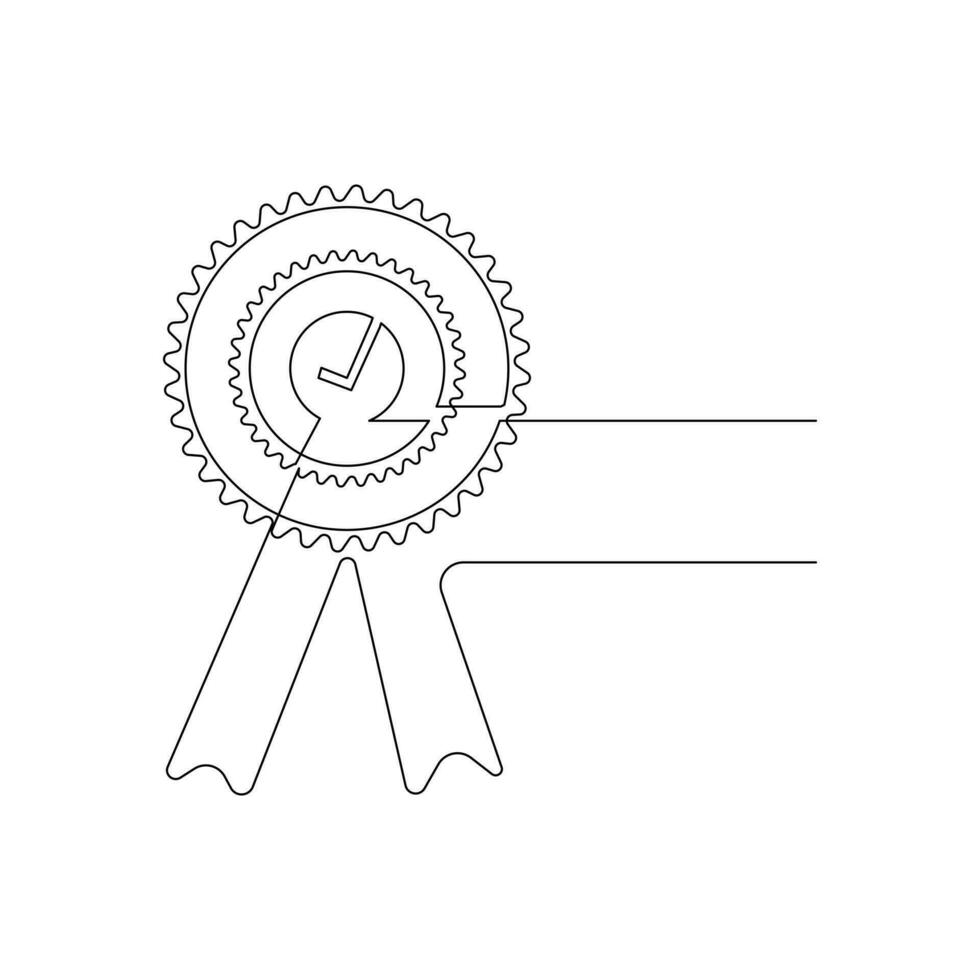 Vector high quality product and high warranty concept and approved choice in simple one line art drawing and illustration