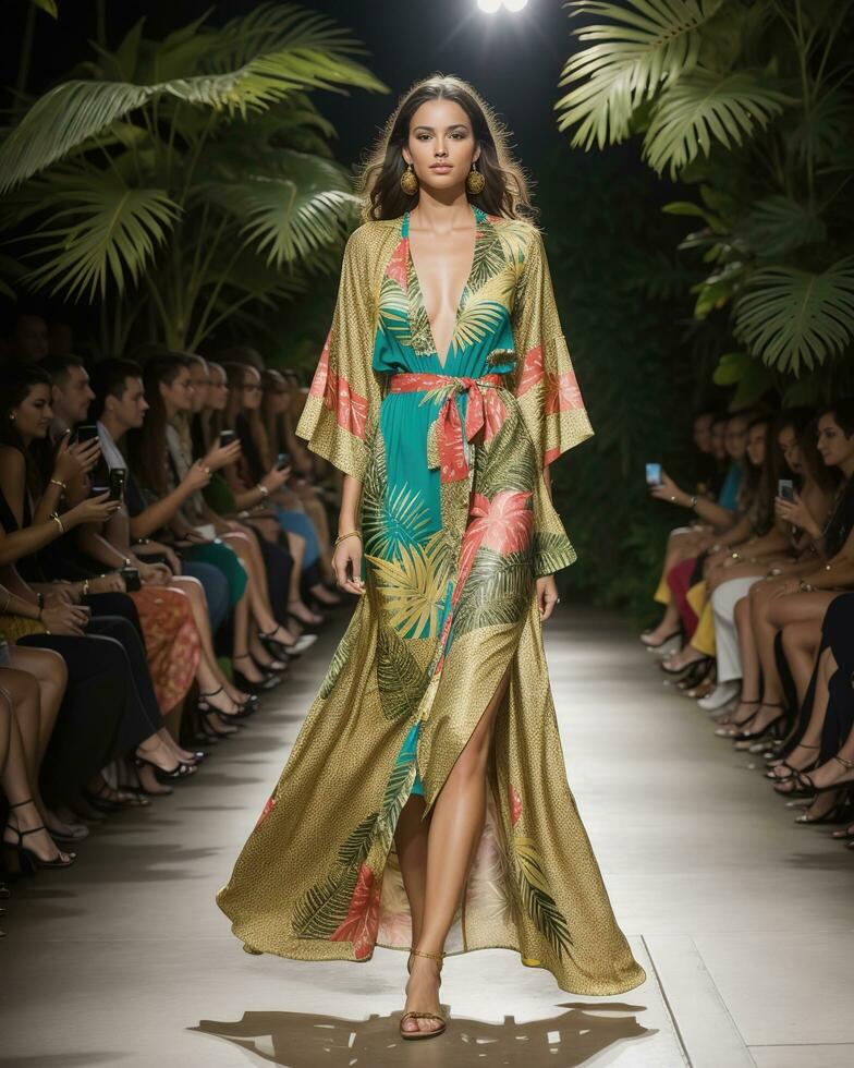 AI generated A model walks the runway. ai generative photo
