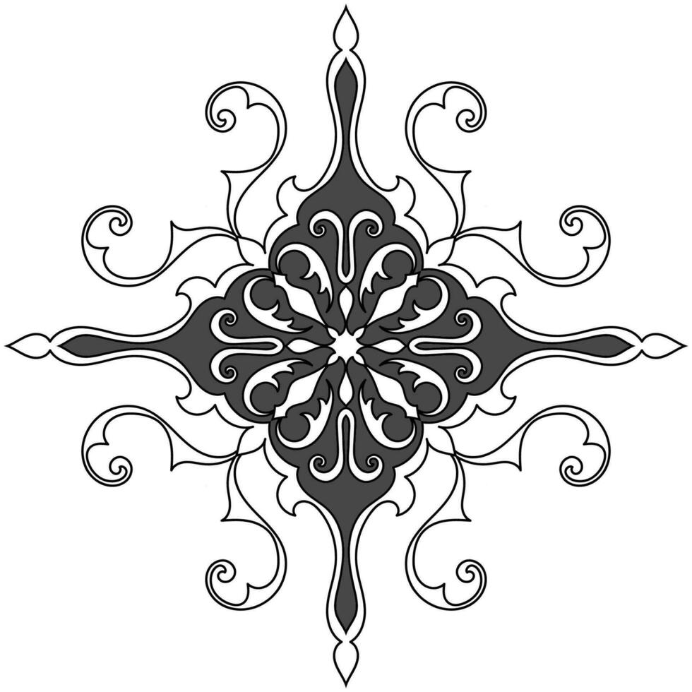 alfombra componentes negro rayas. alfombra oriental ornamento con floral motivos indio diseño elemento para alheña tatuaje, adulto colorante libro, saludo tarjeta, Boda invitación o spa belleza volantes. vector