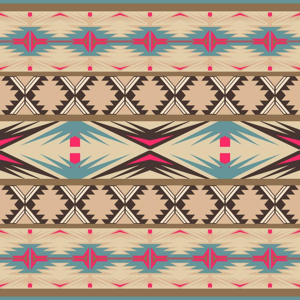 Aztec, Navajo geometric seamless pattern. Native American Southwest print. Ethnic design wallpaper, fabric, cover, textile, rug, blanket. vector