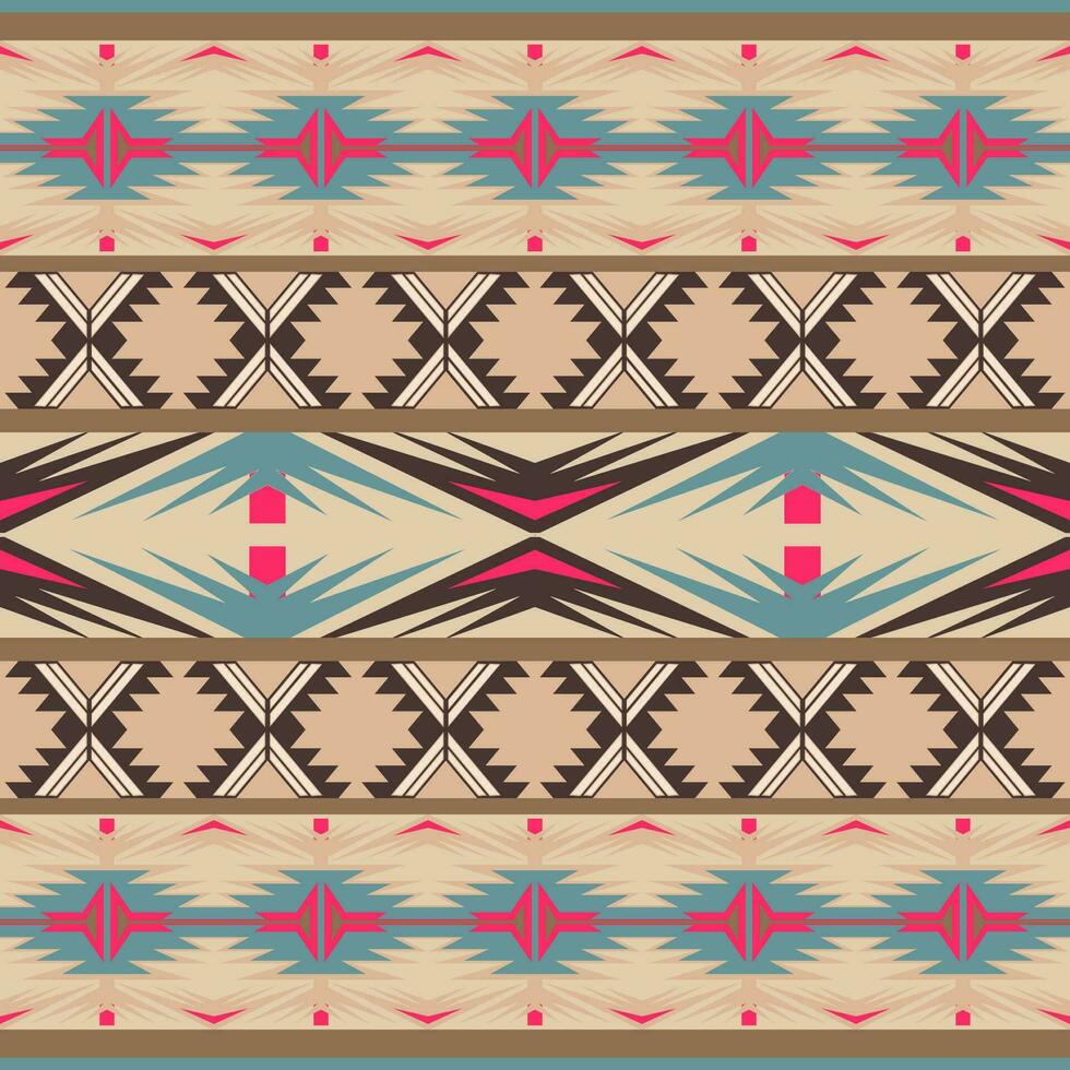 Aztec, Navajo geometric seamless pattern. Native American Southwest print. Ethnic design wallpaper, fabric, cover, textile, rug, blanket. vector