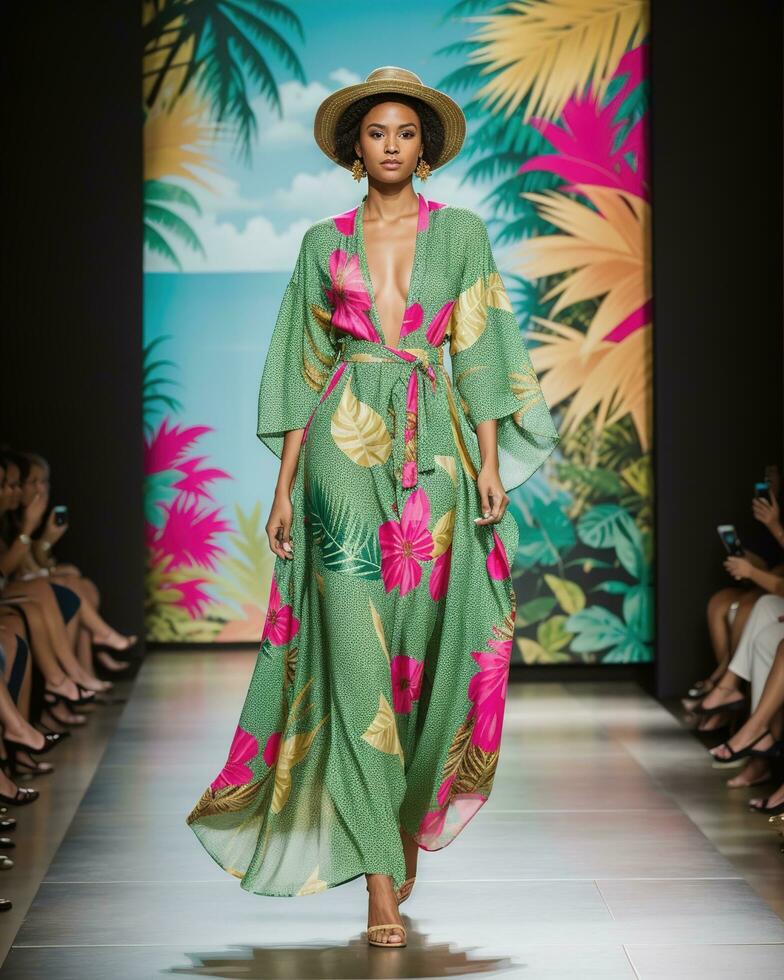 AI generated A model walks the runway. ai generative photo