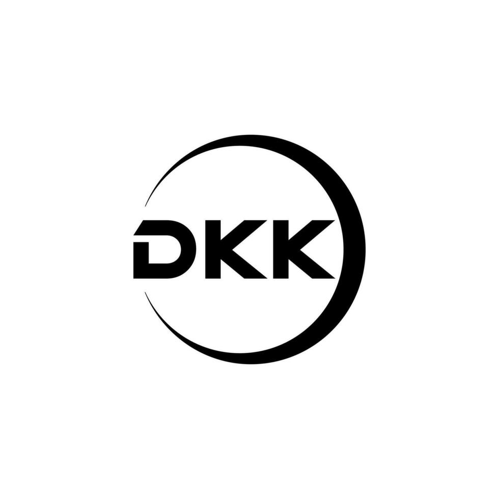 dkk letra logo diseño, inspiración para un único identidad. moderno elegancia y creativo diseño. filigrana tu éxito con el sorprendentes esta logo. vector