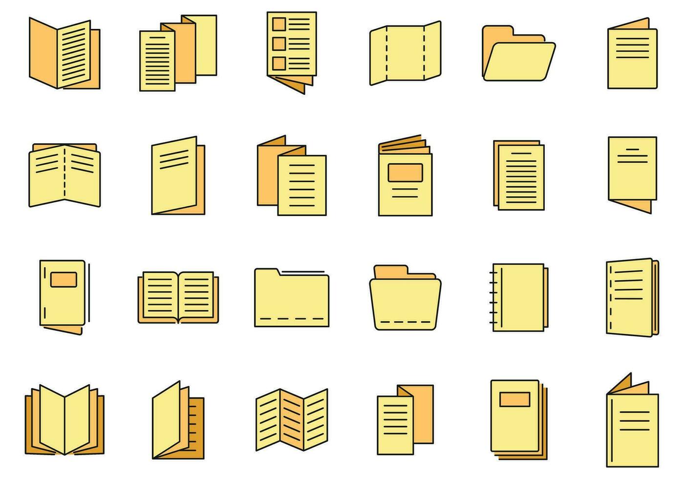 Catalogue icons set vector color