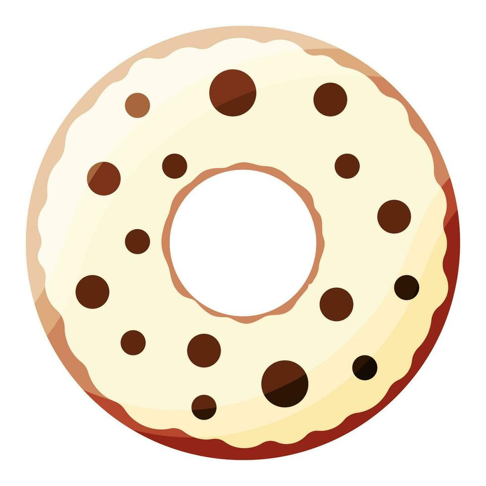 donut color day chocolate cream food icon vector