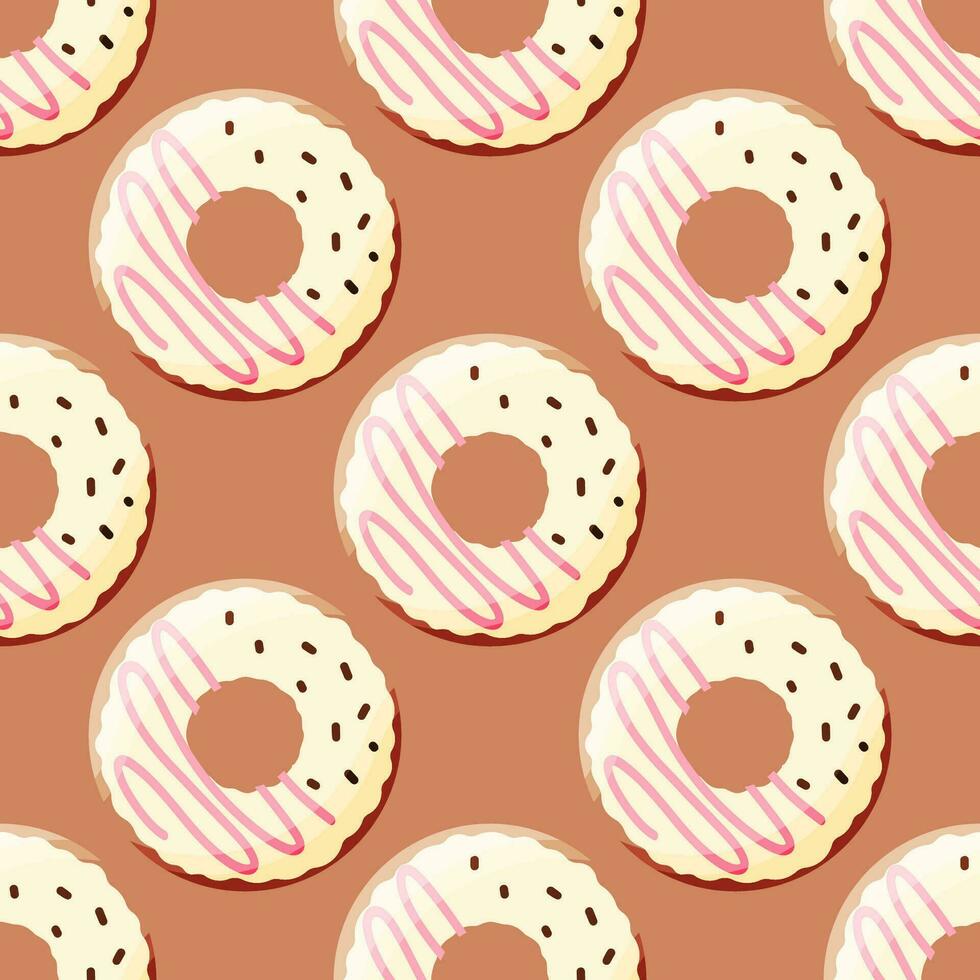 donut color day chocolate cream food pattern vector