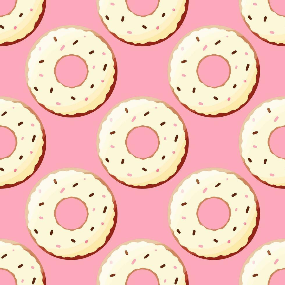 donut color day chocolate cream food pattern vector