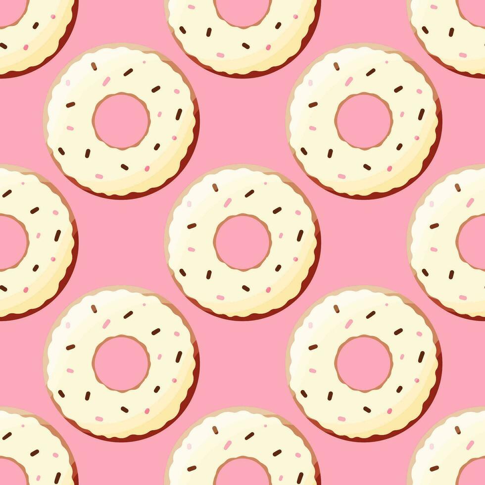 donut color day chocolate cream food pattern vector