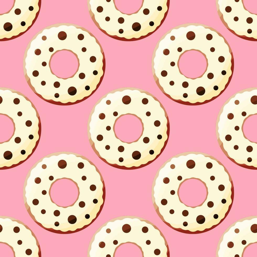 donut color day chocolate cream food pattern vector