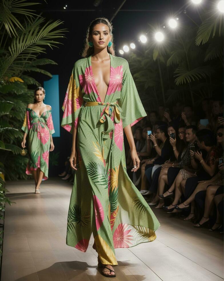 AI generated A model walks the runway. ai generative photo
