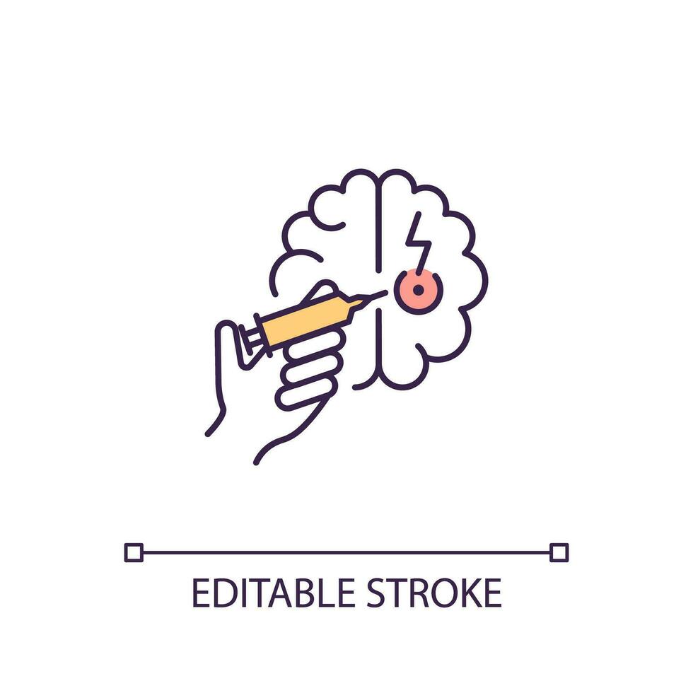 2D simple editable neural stem cells icon representing cell therapy, isolated vector, thin line illustration. vector