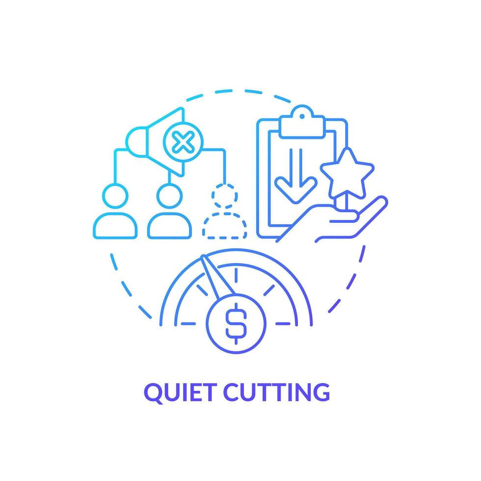 2D gradient quiet cutting icon, simple isolated vector, thin line illustration representing workplace trends. vector