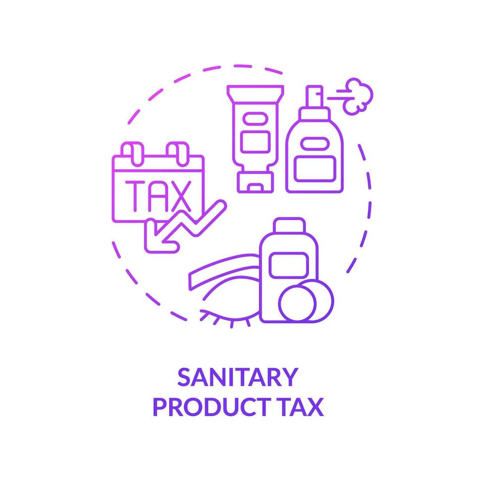 2D gradient sanitary product tax icon, isolated creative vector, thin line illustration representing pink tax. vector