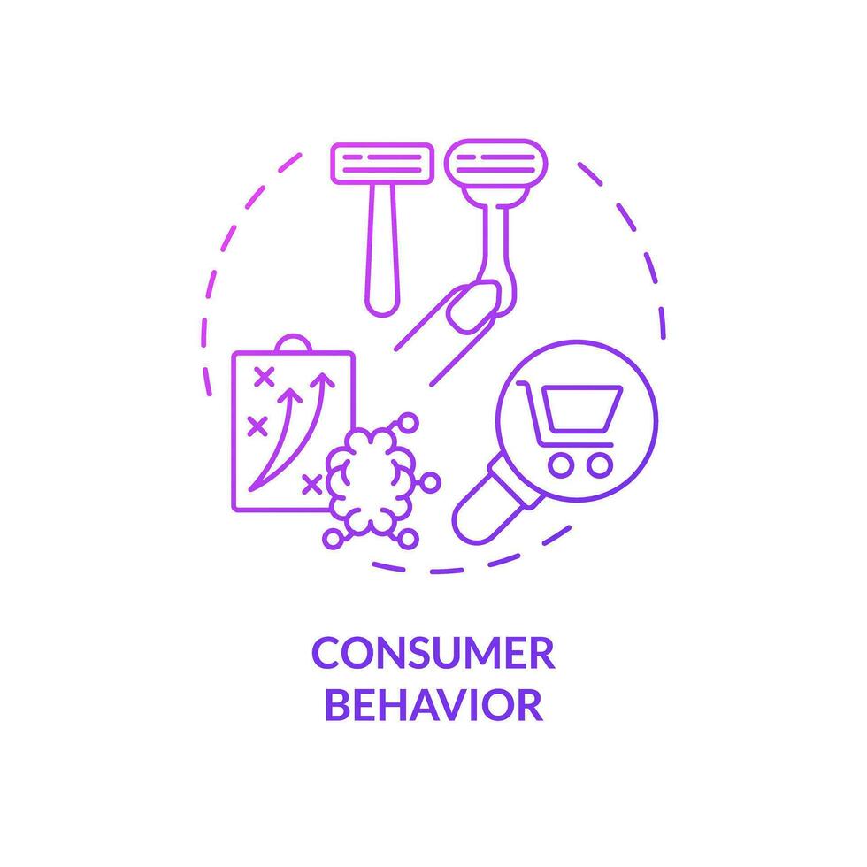 2D gradient consumer behavior icon, isolated creative vector, thin line illustration representing pink tax. vector