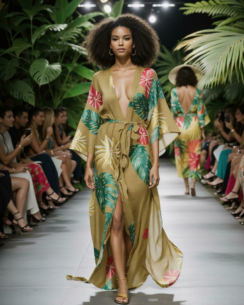 AI generated A model walks the runway. ai generative photo