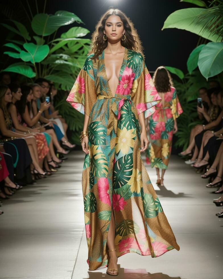 AI generated A model walks the runway. ai generative photo