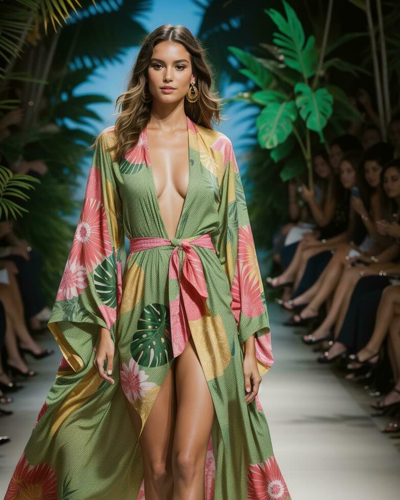 AI generated A model walks the runway. ai generative photo