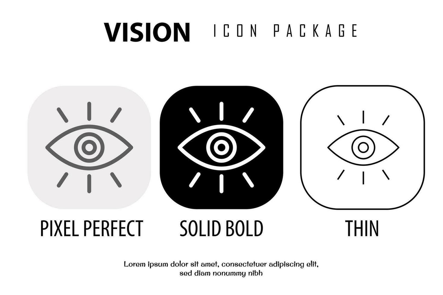 vision sign outline icon in different style vector design pixel perfect