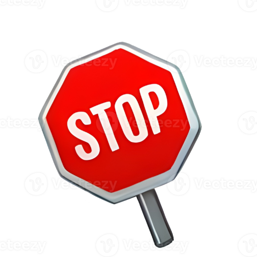 AI generated Stop sign isolated png