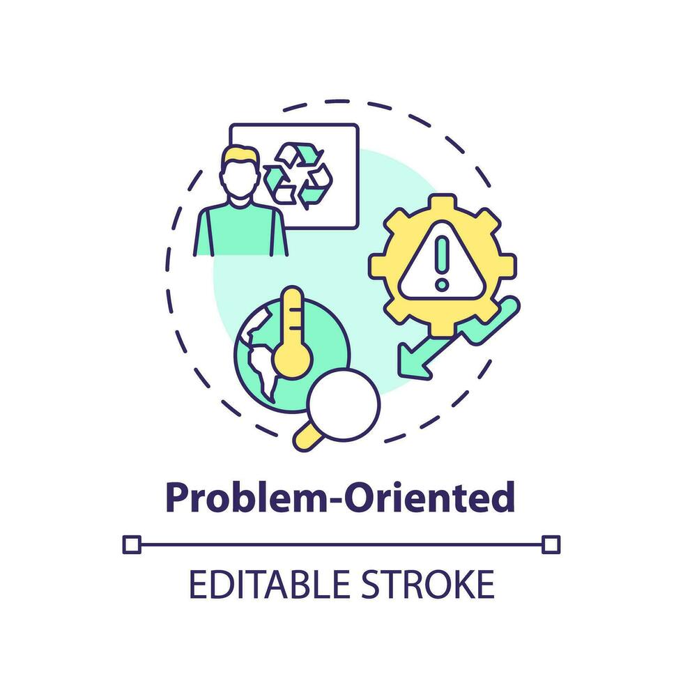 2D editable multicolor problem oriented icon, simple isolated vector, thin line illustration representing environmental psychology. vector