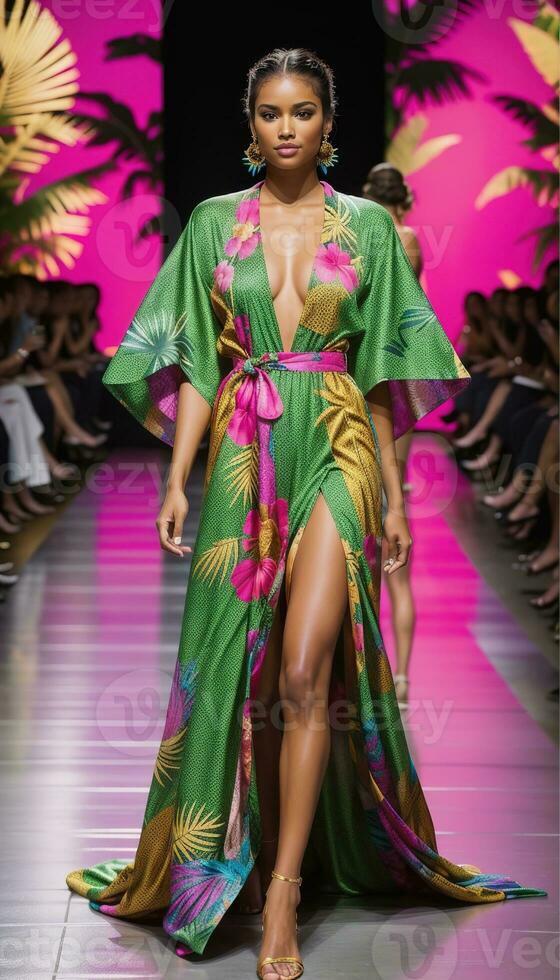 AI generated A model walks the runway. ai generative photo