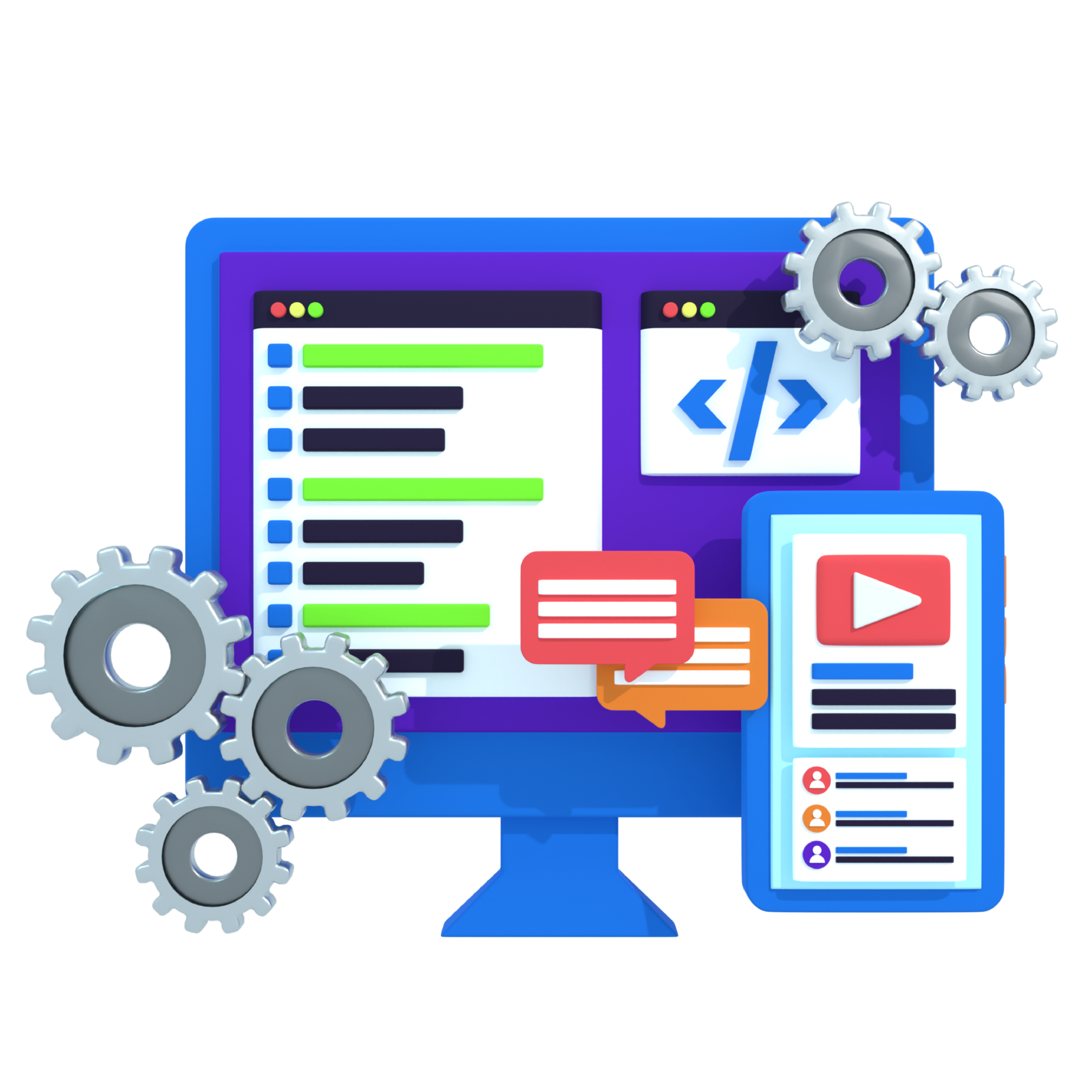 3D Illustration of Software Development 36584129 PNG