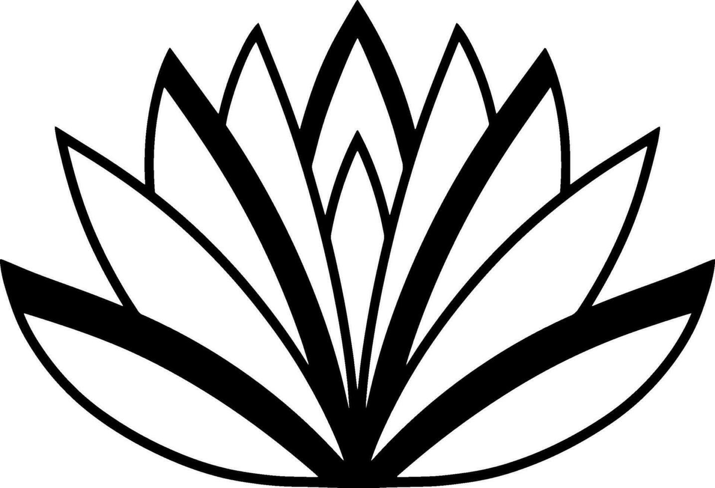 Lotus flower doodle icon Engrawing vector