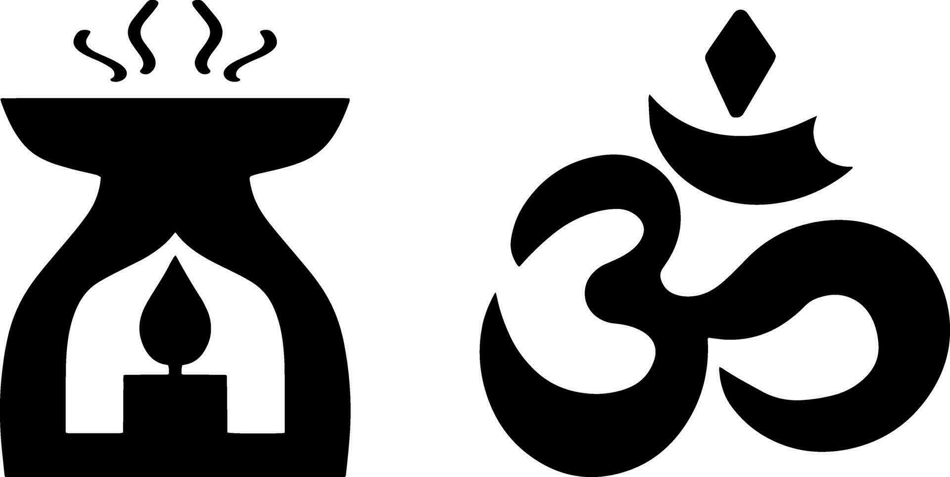 Yoga icon Oriental Hand drawn Doodle vector illustration